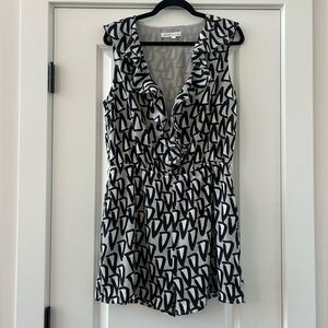 BCBGeneration Geometric Black and Grey Romper